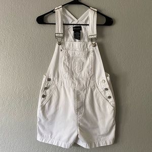 Vintage white overall shorts